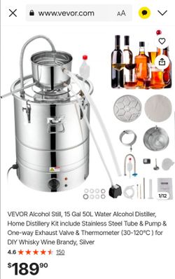 VEVOR 15 Gal 50L Stainless Steel Alcohol Still Kit