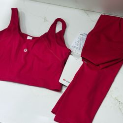 Red lululemon set size 8