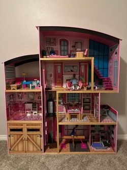 Large KidKraft Wooden Dollhouse + Furniture & Accessories – 4 Levels