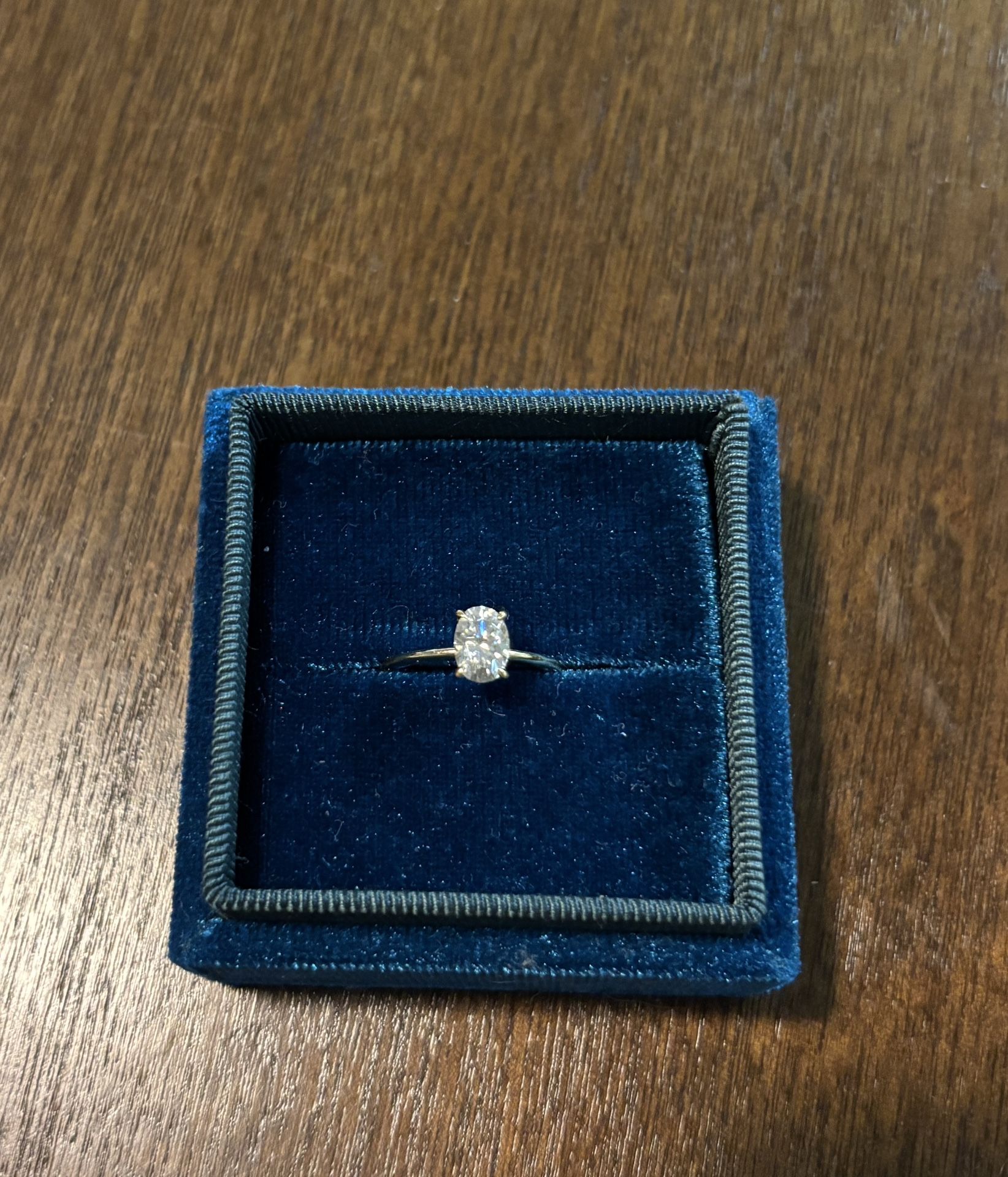 1 Carat Oval Cut Moissanite Engagement Ring