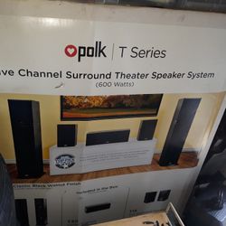 Polk T Series Five Channel Surround Theater Speaker System (600) Watts