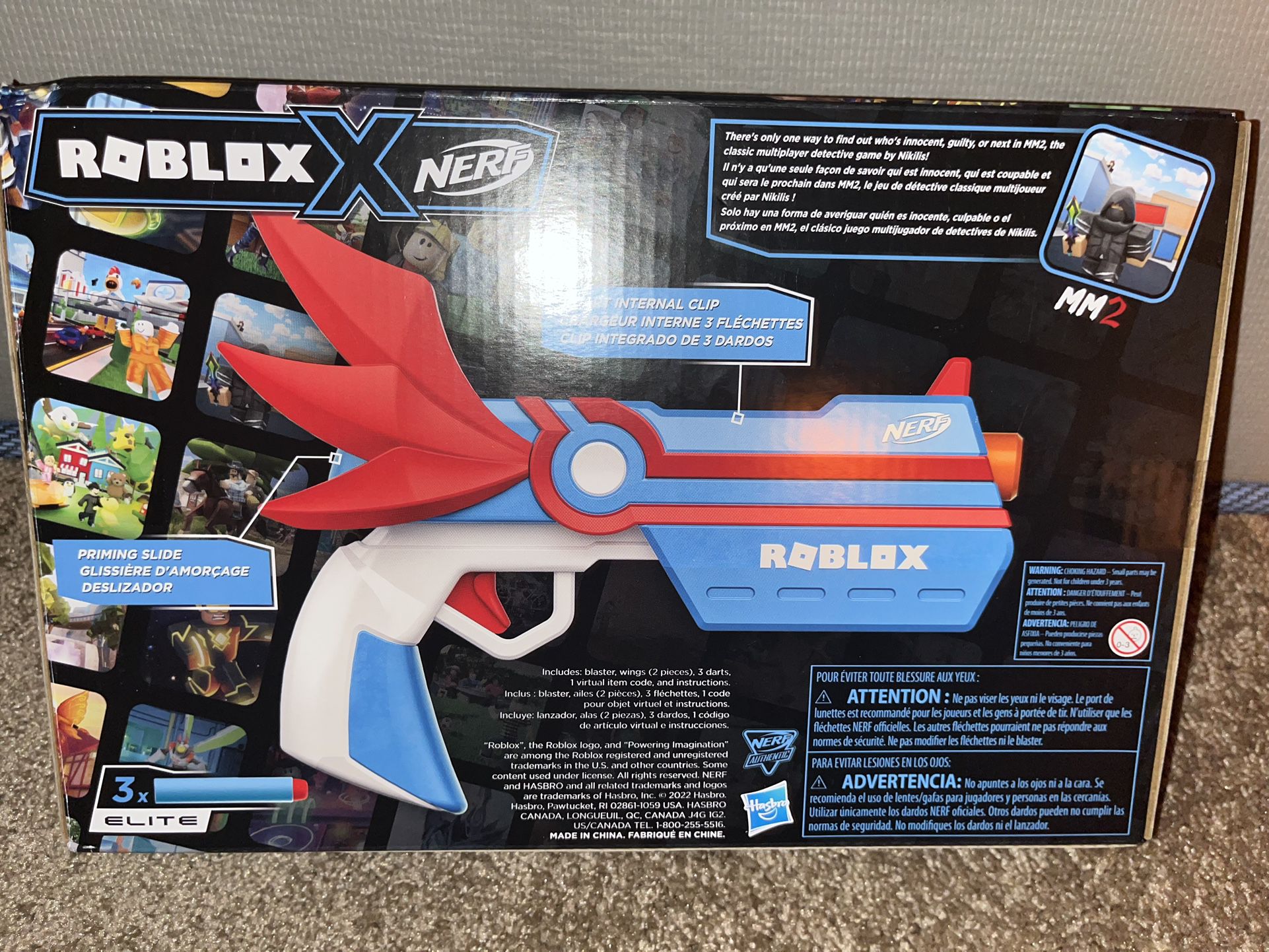 Nerf Roblox MM2 Dartbringer 3x Elite Hasbro Comes with Virtual Item Code