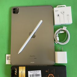 128GB Apple IPad Pro 11” 4th Generation (2022 Model / M2 chip) Wi-Fi + Cellular (5G Unlocked) Keyboard, Pen & Accessories