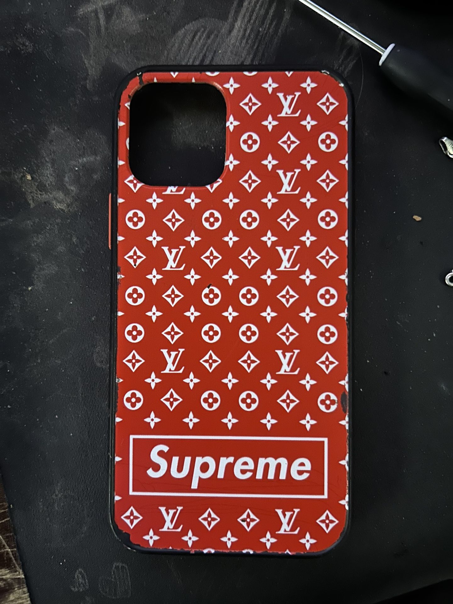 Supreme LV collab iPhone 12 Case (Red)