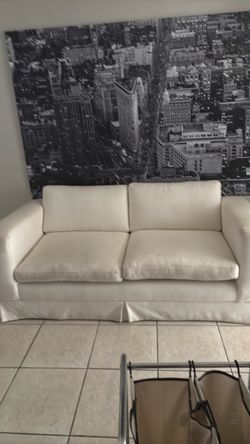 White Two-Seat Sofa