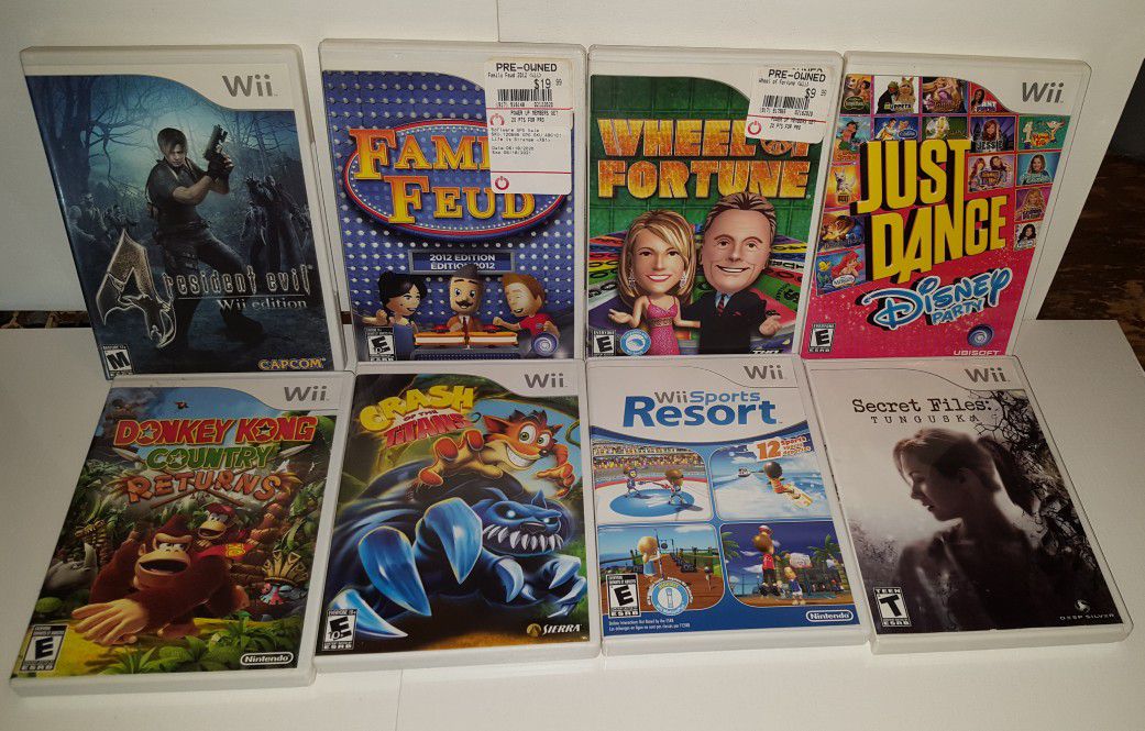Wii Games. $10ea. SPORTS resort $20