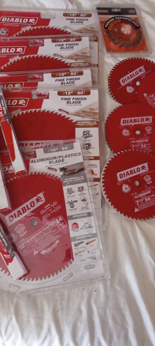 Diablo saw blades 12", 7 1/4 ,sawzall