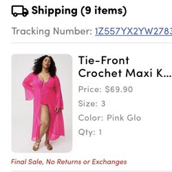 Torrid Plus Size Maxi Kimono Swim Coverup