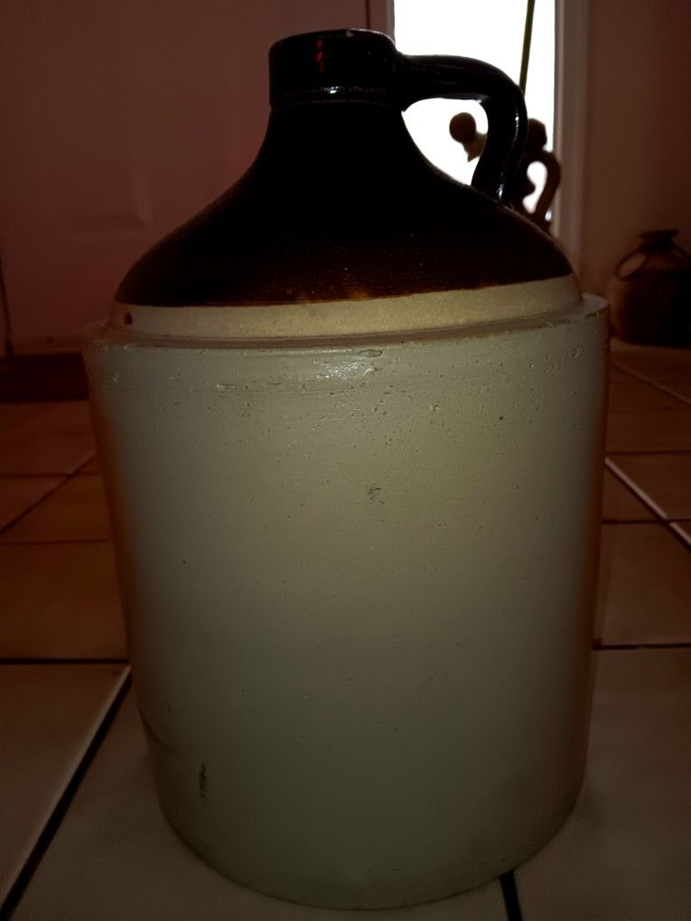 Vintage Pottery Milk Jug 25 In Tall