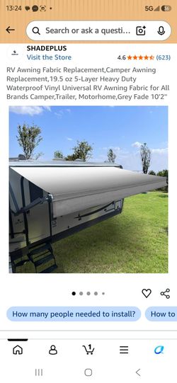 RV Awning Fabric Replacement 10'2" Grey Fade