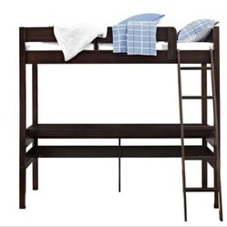 Bunk Bed With Desk And  the mattress.