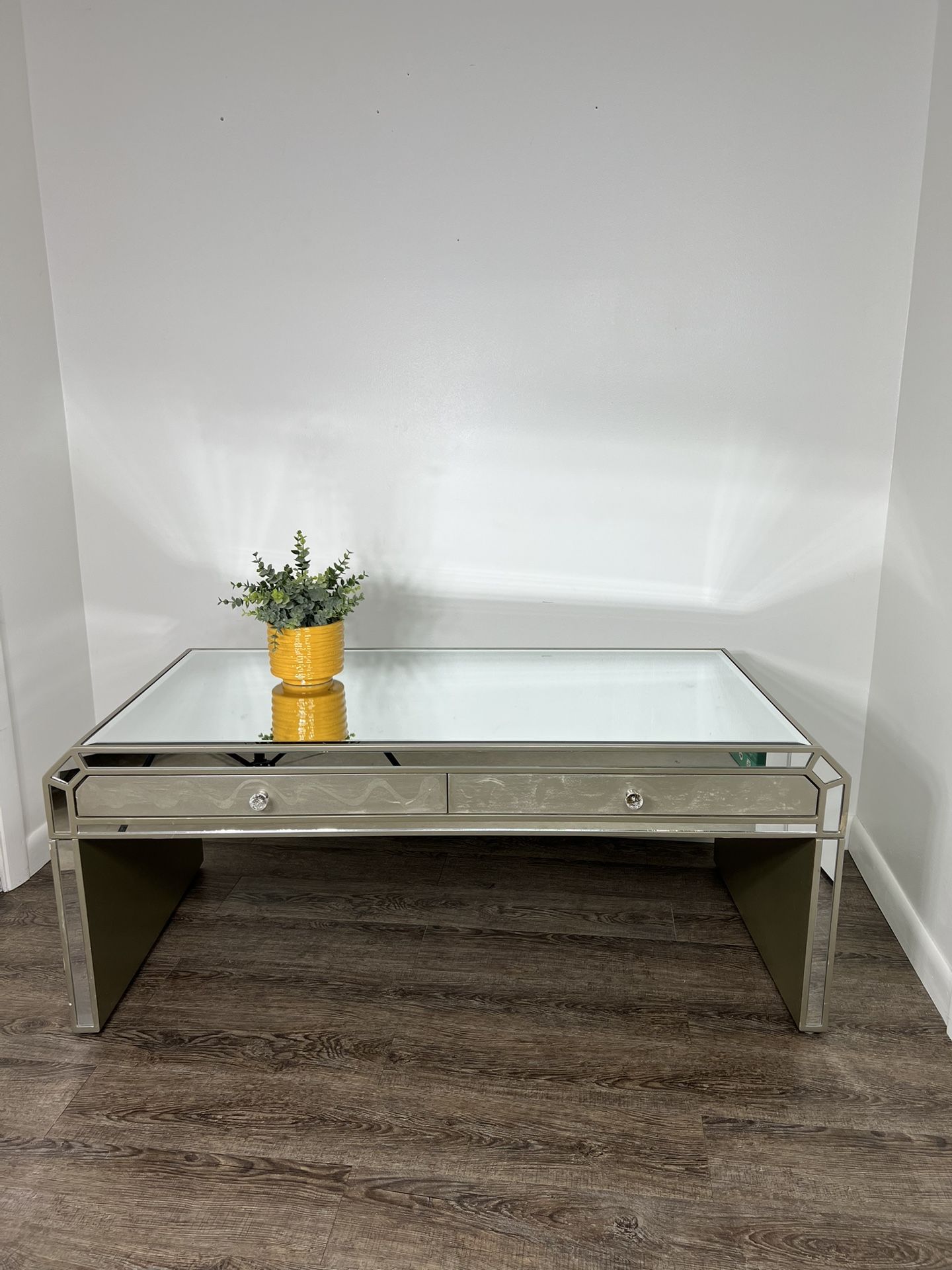 Mirrored Coffee Table with 2 Drawers