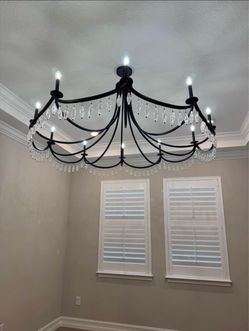 Matte Black Crystal Chandelier