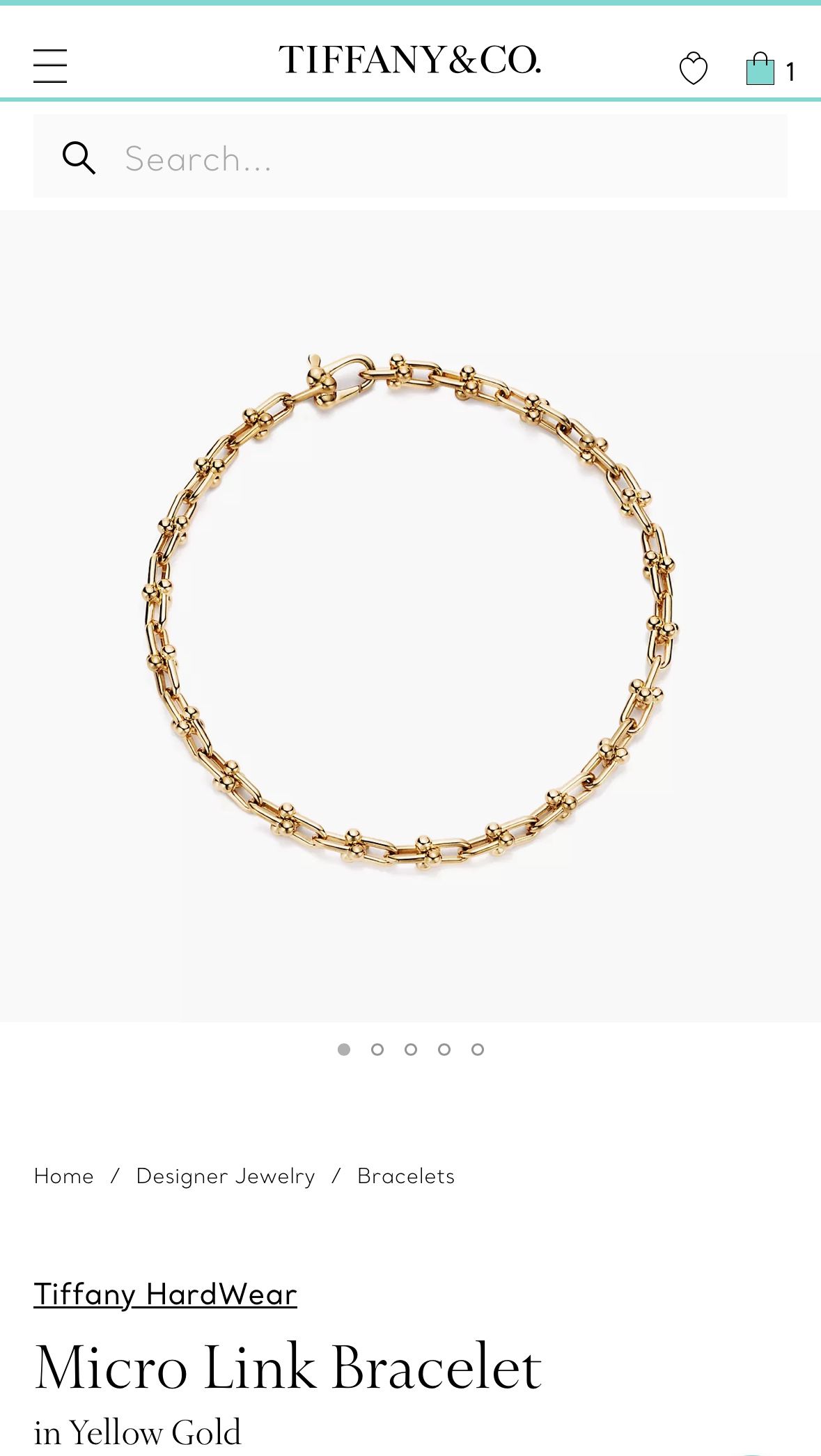 Tiffany And Co Unisex Gold Bracelet 18k Perfect Condition Retail Over 4k