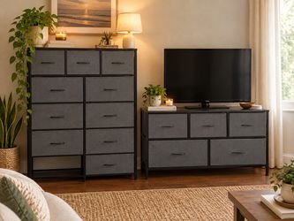 Matching Large Light-weight Dresser & tv stand with drawers