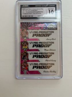 2025 Leaf Metal Independence Day The 4 Of July Autographs Unsigned Proof - Pink Shimmer Bird/Johnson/Ewing/Barkley #4J-1