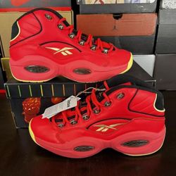 Size 11 Only! Brand New Reebok Question Mid Basketball Shoes “Hot Ones” 