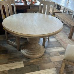 48” ROUND SOLID WOOD DINING TABLE