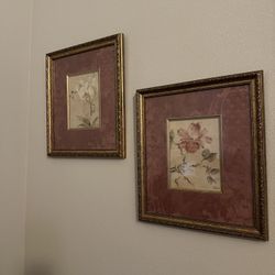 🖼️ Pair of matching prints, framed, matted and with glass. Measure 14”Wx15.5”T Smoke and pet free home PU near Kennewick Walmart 