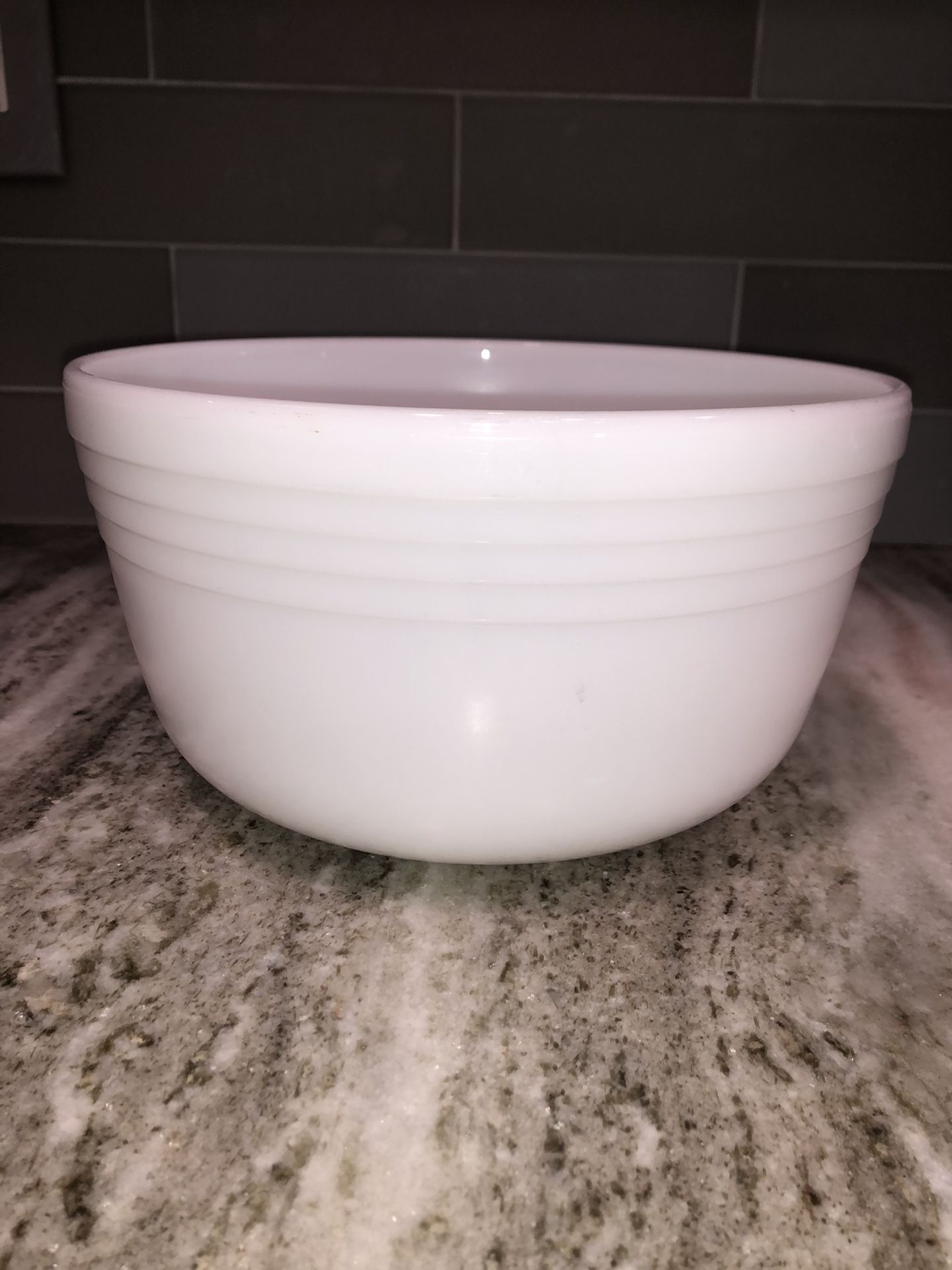 Vintage Pyrex White Milk Glass Mixer Bowl Ribbed