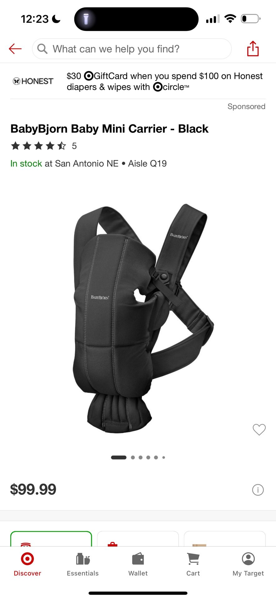 NEW* BabyBjorn Baby Carrier Mini - Black