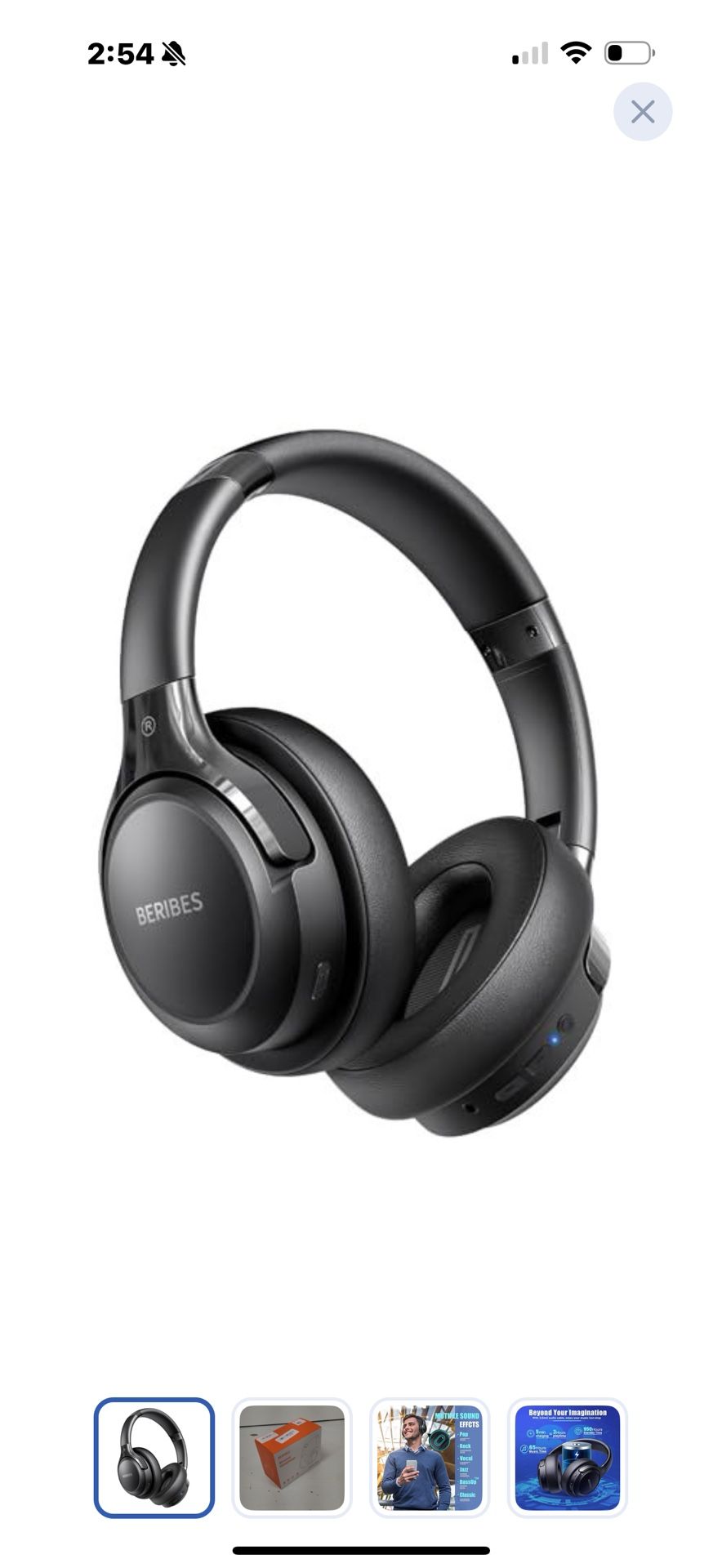 BERIBES Bluetooth Headphones Over Ear, 65H Playtime and 6 EQ Music Modes Wireless Headphones with Microphone, HiFi Stereo Foldable Lightweight Headset