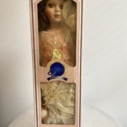 Collectible Porcelain Doll With Certificate And Box