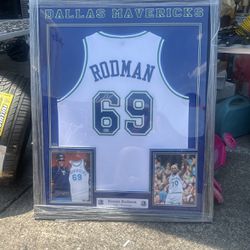 Mavericks #69 Rodman Signed Jersey