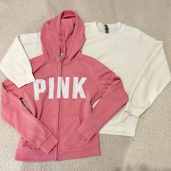 VS Pink Zip Up and Sweatshirt