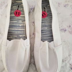 White Slip Ons