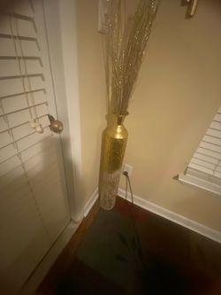 Tall gold vase