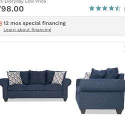 Blue Couch And Loveseat