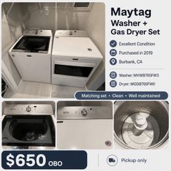 Maytag Washer & Gas Dryer Set – Excellent Condition – Burbank