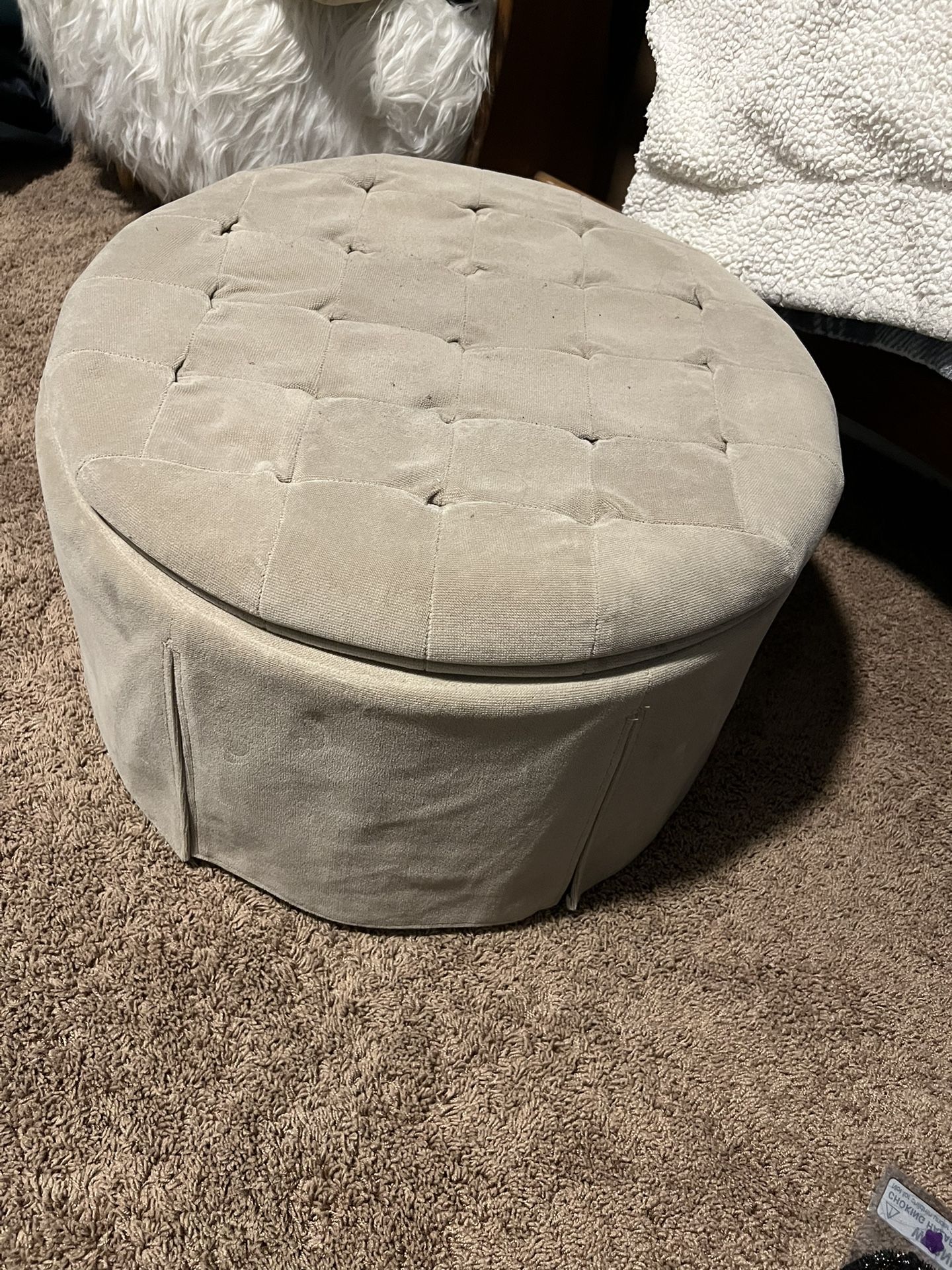 Beige Ottoman with Storage