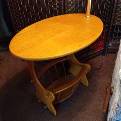 Vintage lamp with side table