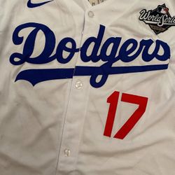 White Shohei Ohtani With New 2025 World Series Patch Los Angeles Dodgers Jersey