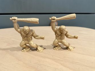 Vintage Tim Mee Prehistoric Play set Caveman Toy Piece 2” Set of 2