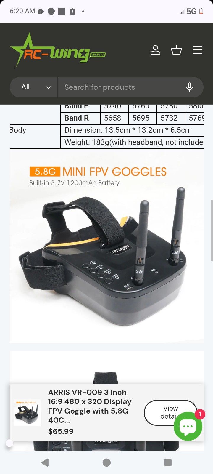 Fpv Goggles Only $45