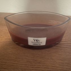 Red Large Woodwick Cinnamon Chai Candle 