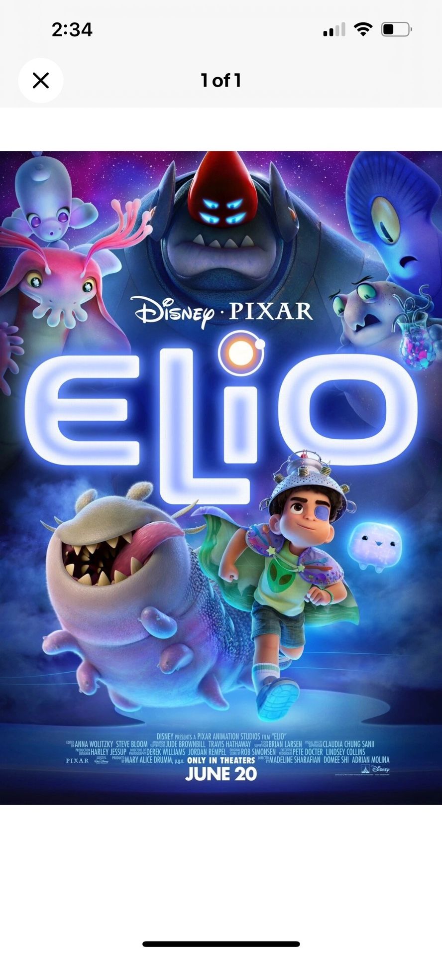 Disney Pixar Elio Authentic Movie Poster (27”x40”)