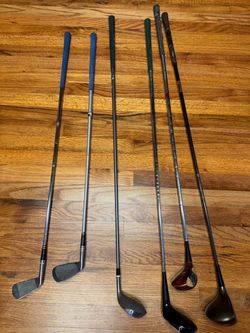 OLDER GOLF CLUB LOT – 6 CLUBS