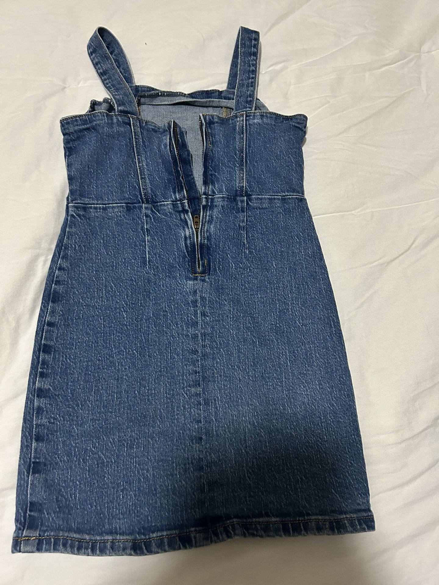 Girls' denim overall dress