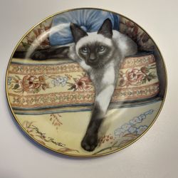 🐾 Collector Cat Plates by Daphne Baxter – Set of 5 – Siamese Cats 🐾 ✨
