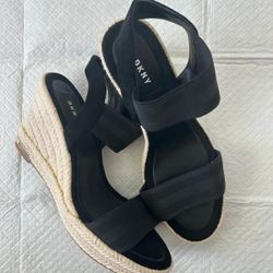 DKNY Heels Strap Espadrille. Size 9.