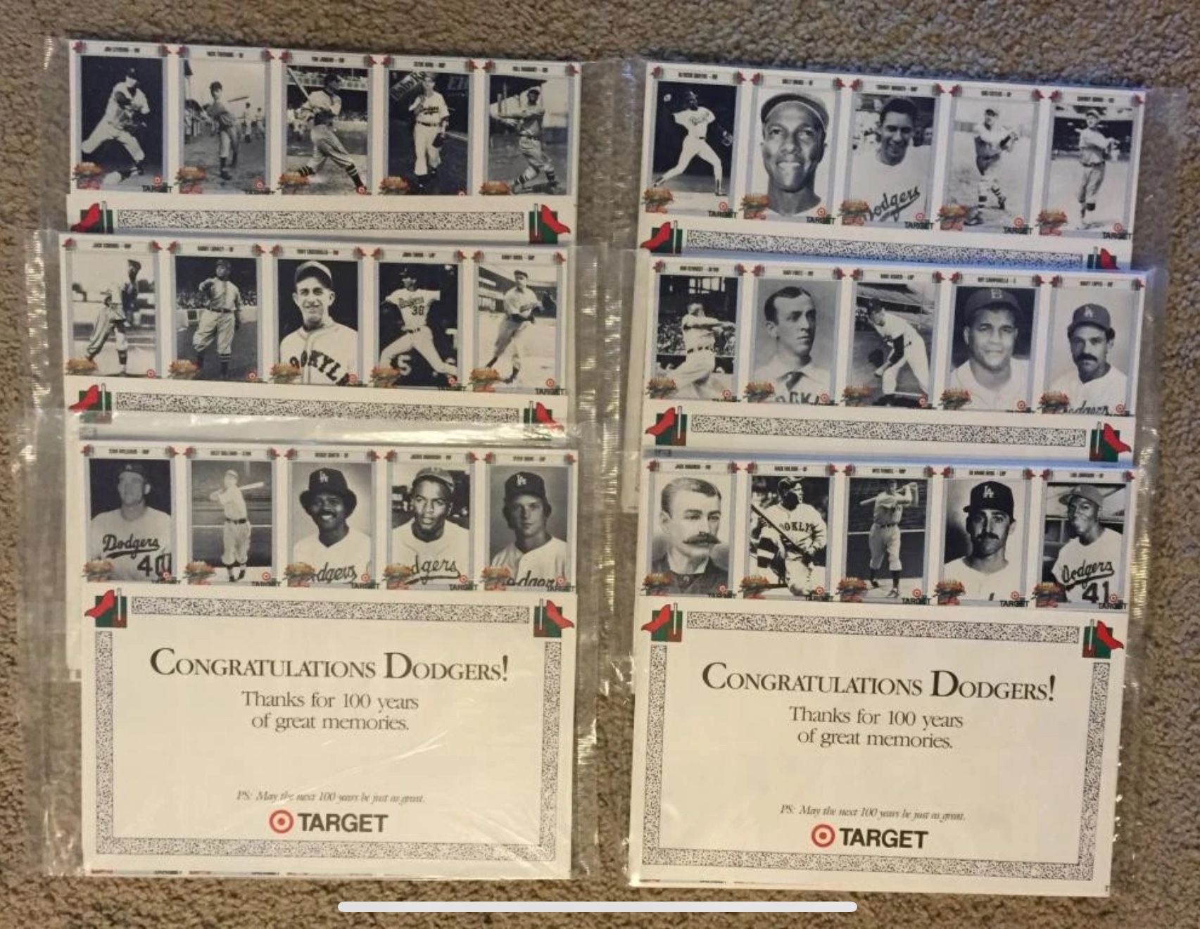 Dodgers 100 Years Anniversary Baseball Cards