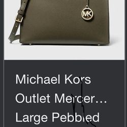 Michael Kors Mercer Large Leather Tote Bag-GREEN
