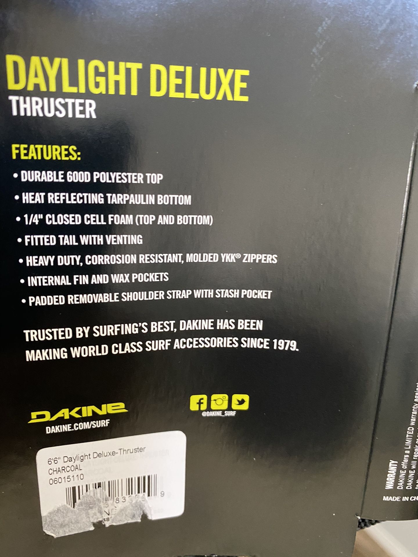 6'6 Dakine Surfboard Bag