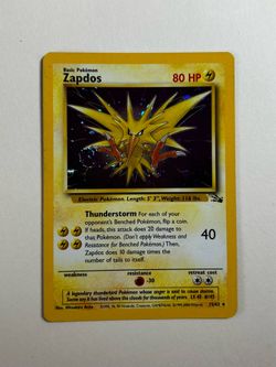 Pokémon Zapdos (15) - Fossil (FO) WOTC HOLO Pokemon