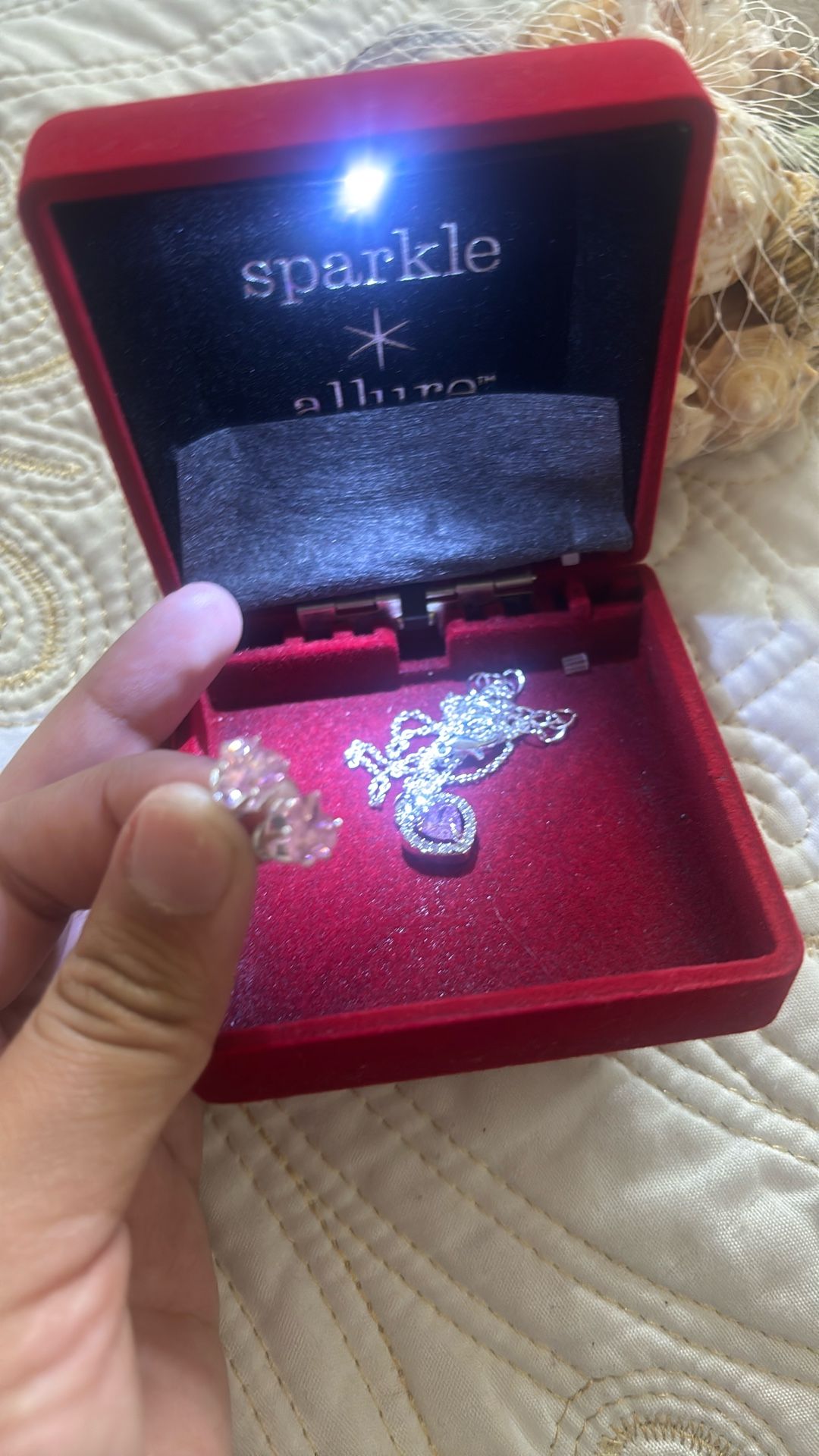 Silver Heart Earrings And Heart Necklace