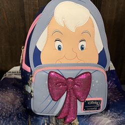 Disney Loungefly Princess Collection Backpack Cinderella Fairy God Mother 